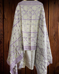 Banarsi Jacquard Weave Unstitched Suit with Shimmer Tissue Dupatta