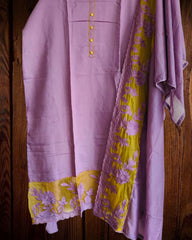 Graceful Modal Suit Set with Organza Embroidery Charm