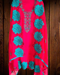 Luxury Organza Suit Set with Scalloped Dupatta & Intricate Detailing
