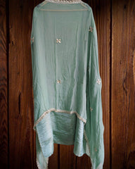 Opulent Elegance Shimmer Tissue Unstitched Suit with Gotta Detailing
