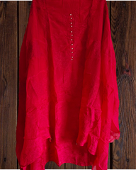 Luxury Upara Silk Embroidered Unstitched Suit Set with Scalloped Dupatta