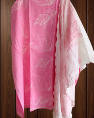 Pure Cotton Embroidered Unstitched Suit with Mul Cotton Dupatta