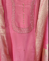 Radiant Shimmer Tissue Suit Set with Cut Dana & Banarasi Dupatta