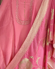 Radiant Shimmer Tissue Suit Set with Cut Dana & Banarasi Dupatta