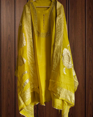 Radiant Shimmer Tissue Suit Set with Cut Dana & Banarasi Dupatta