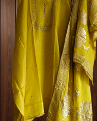 Radiant Shimmer Tissue Suit Set with Cut Dana & Banarasi Dupatta