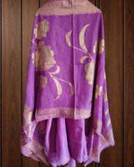Radiant Shimmer Tissue Suit Set with Cut Dana & Banarasi Dupatta