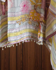 Exquisite Glass Organza Digital Print Semi-Stitched Suit with Hand Work and Pearl Highlighted Daman