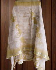 Elegant Cotton Linen Suit with  Laser-Cut Detailing & Embroidery