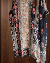 Exquisite Glass Organza Digital Print Suit With Zari & Pearl Work Semi Stitched Suit Set