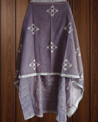 Soft Mul Chanderi Un-Stitched Embroidered Suit with Zari Detailing