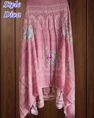 Elegant Glazed Cotton Un-Stitched Suit with Digital Print & Organza Embroidery Patch Work