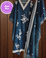 Elegant Soft Mul Chanderi Suit with Exquisite Parsi Embroidery & Crochet Lacing