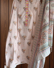 Elegant Pure Cotton Printed Embroidered Suit with Matching Dupatta