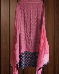 Graceful Pure Cotton Printed Suit with Mirror & Gotta Highlighting