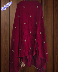 Elegant muslin Embroidered Suit with Crochet Lacing Detailing