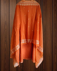 Pure Mul Chanderi Embroidered Un-Stitched Suit with Mukesh Dupatta