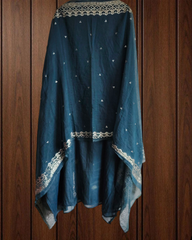 Pure Mul Chanderi Embroidered Un-Stitched Suit with Mukesh Dupatta