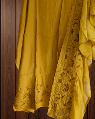 Elegant Modal Embroidered Suit with Crochet Lacing Detailing( 3 Pc Set)