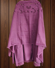 Elegant Modal Embroidered Suit with Crochet Lacing Detailing( 3 Pc Set)