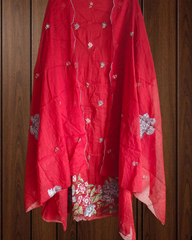 Graceful Mul Chanderi Suit with Cross Stitch Embroidery & Artistic Motifs