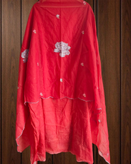 Graceful Mul Chanderi Suit with Cross Stitch Embroidery & Artistic Motifs