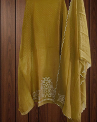 Shimmer Tissue Unstitched Suit Set with All-Over Swarovski Work