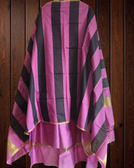 Elegant Maheshwari Silk Suit with Banarasi Border