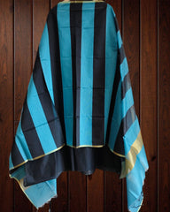 Elegant Maheshwari Silk Suit with Banarasi Border