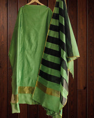 Elegant Maheshwari Silk Suit with Banarasi Border