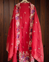 Graceful Mul Chanderi Suit with Exquisite Parsi Embroidery