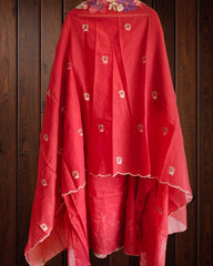 Graceful Mul Chanderi Suit with Exquisite Parsi Embroidery