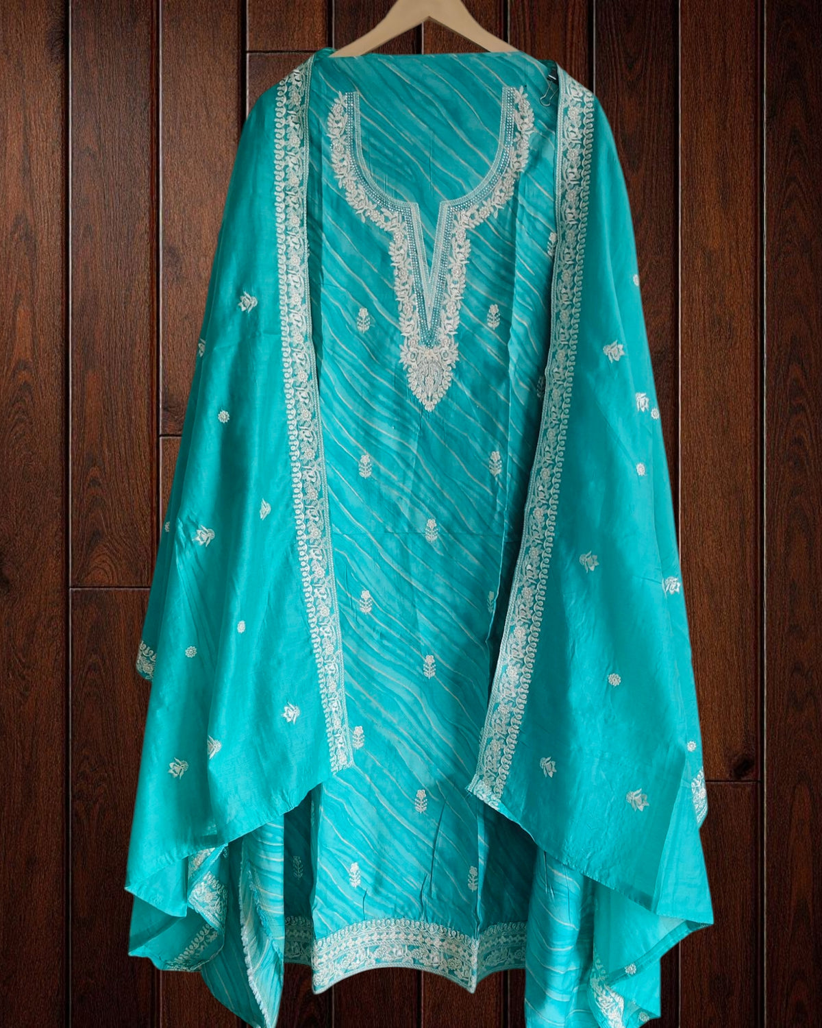 Elegant Modal Digital Print Embroidered Suit Set