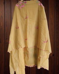 Exquisite Mul Chanderi Ensemble Adorned with Parsi Hand Embroidery