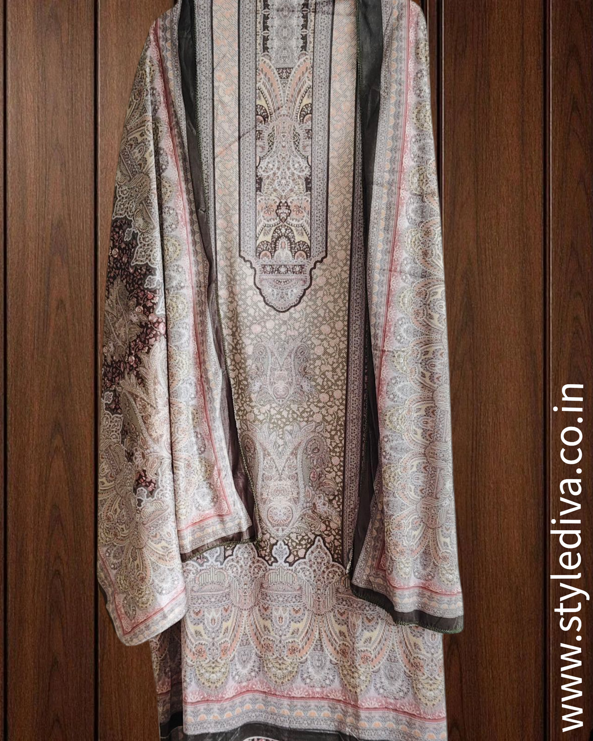 Winter Wear - Velvet Digital Printed Unstitched Suit