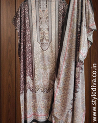 Winter Wear - Velvet Digital Printed Unstitched Suit