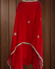 Glass Organza Unstitched Suit with All-Over Gotta Detailing And Chiffon Dupatta (Copy)