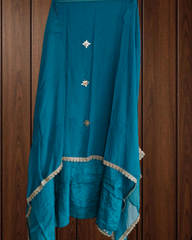 Glass Organza Unstitched Suit with All-Over Gotta Detailing And Chiffon Dupatta