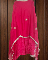 Glass Organza Unstitched Suit with All-Over Gotta Detailing And Chiffon Dupatta