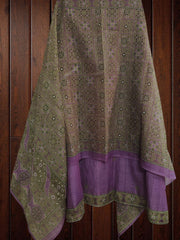 Elegant Linen Digital Print Suit Set with Kantha Work Detailing