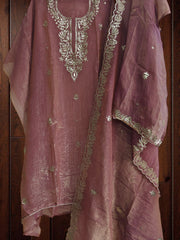 Elegant Burberry Fabric Unstitched Suit With All Over Pita Work