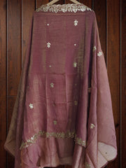 Elegant Burberry Fabric Unstitched Suit With All Over Pita Work