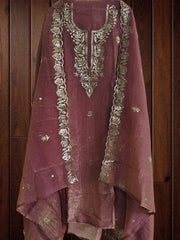 Elegant Burberry Fabric Unstitched Suit With All Over Pita Work