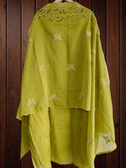 Graceful Modal Unstitched Suit With Embroidery & Laser Cut Detailing