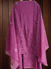 Graceful Modal Unstitched Suit With Embroidery & Laser Cut Detailing