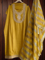 Maheshwari Silk Unstitched Suit with Zari Work and Banarasi Border