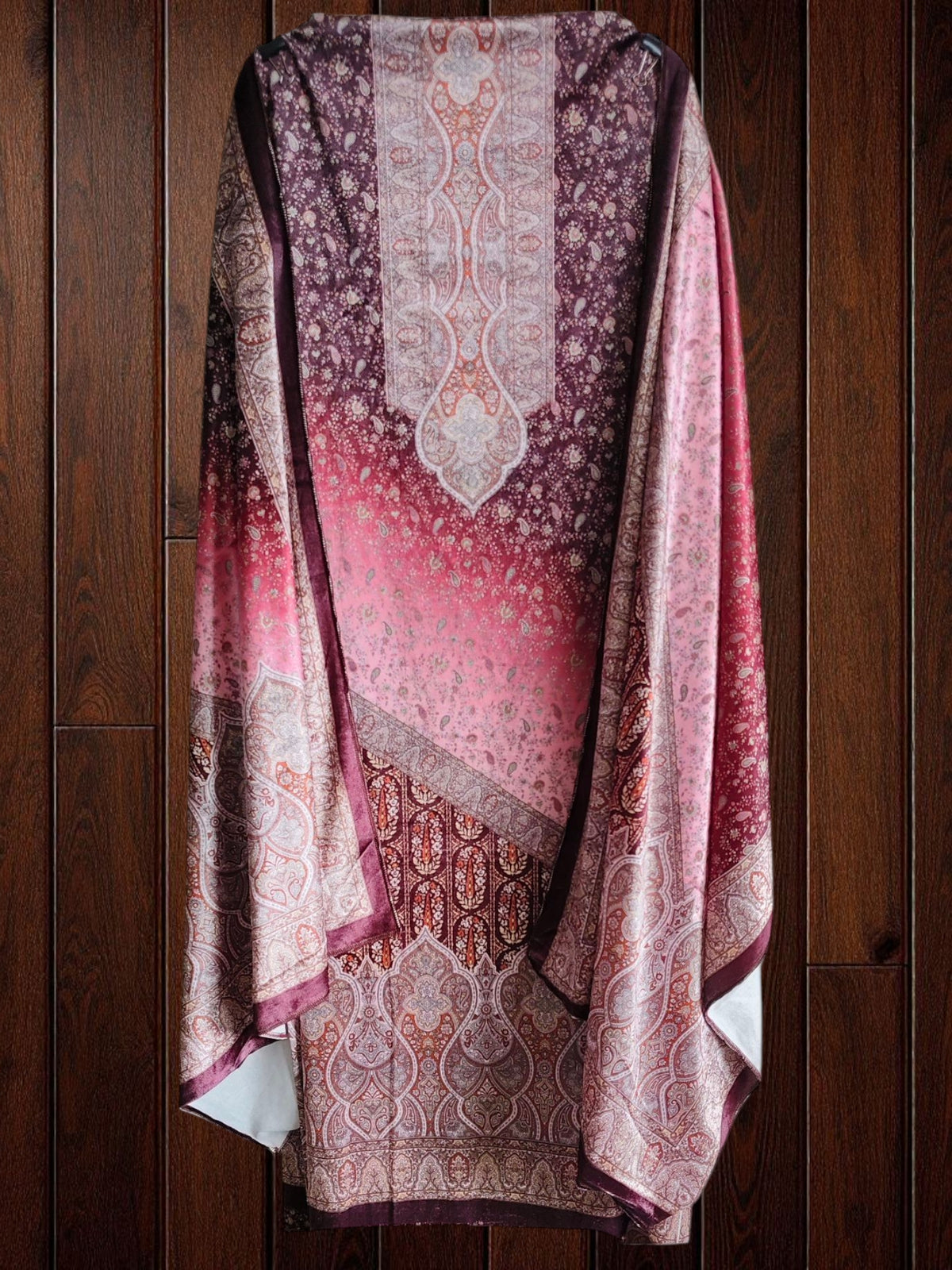 Winter Wear - Velvet Digital Printed Unstitched Suit