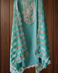 Shimmer Tissue Zari Embroidered Unstitched Suit Set