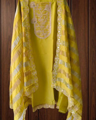 Shimmer Tissue Zari Embroidered Unstitched Suit Set