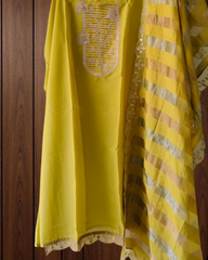 Shimmer Tissue Zari Embroidered Unstitched Suit Set